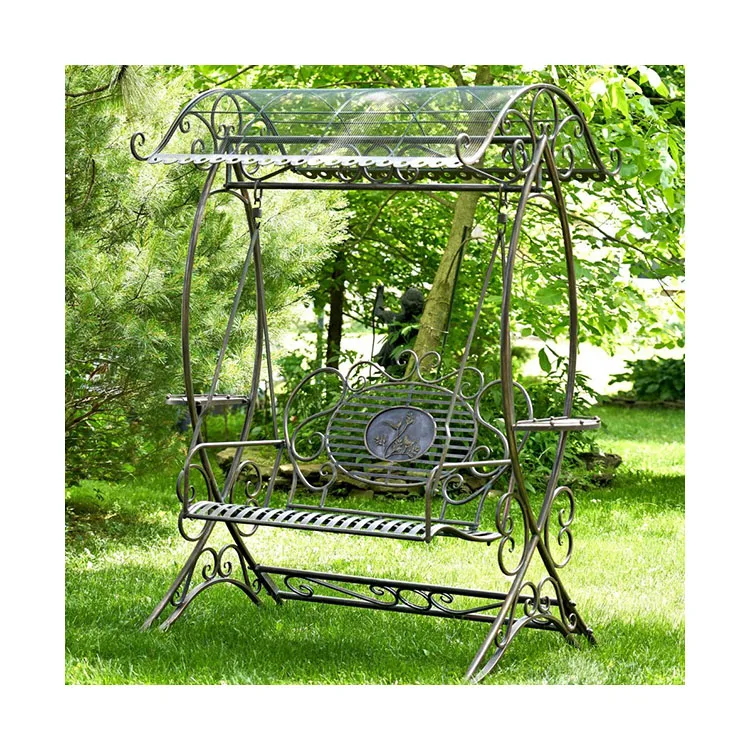 High Quality Hand Made European Style Cast Iron Bench for Garden Decoration