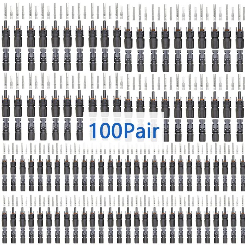 

EU Stock 100Pairs/Lot Male and Female PV Connector Solar Connector 30A 1000Vdc 1500Vdc IP68 Aor Solar Cable 2.5~6mm2 Connect