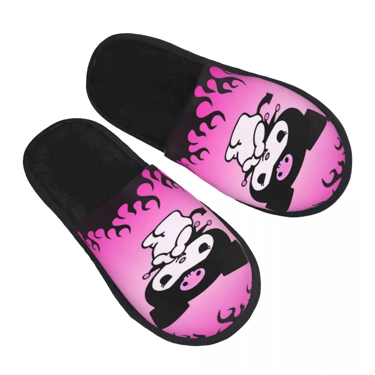 

Изготовленные на заказ тапочки Kuromi из пены с эффектом памяти, женские уютные теплые домашние тапочки