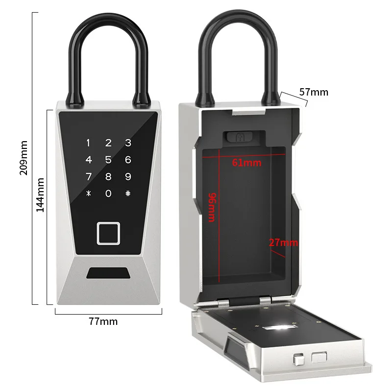 Smart Password Fingerprint IC Card Key Box Home Security Home Alarm Safe Box