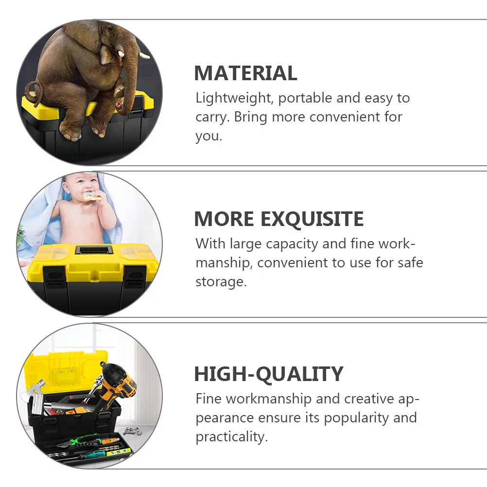 

Многофункциональный ящик для инструментов (1 шт.), сверхпрочный портативный кейс для хранения инструментов, органайзер для бытового ремонта с застежкой