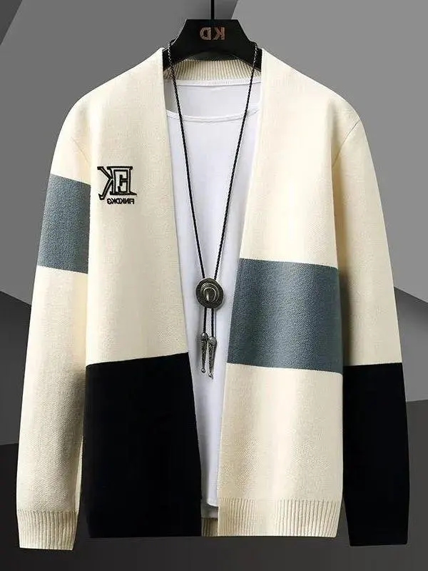 

Мужской открытый кардиган, свитер, повседневная модная цветная блузка, универсальная вязаная верхняя одежда irt Haome для отдыха, топ