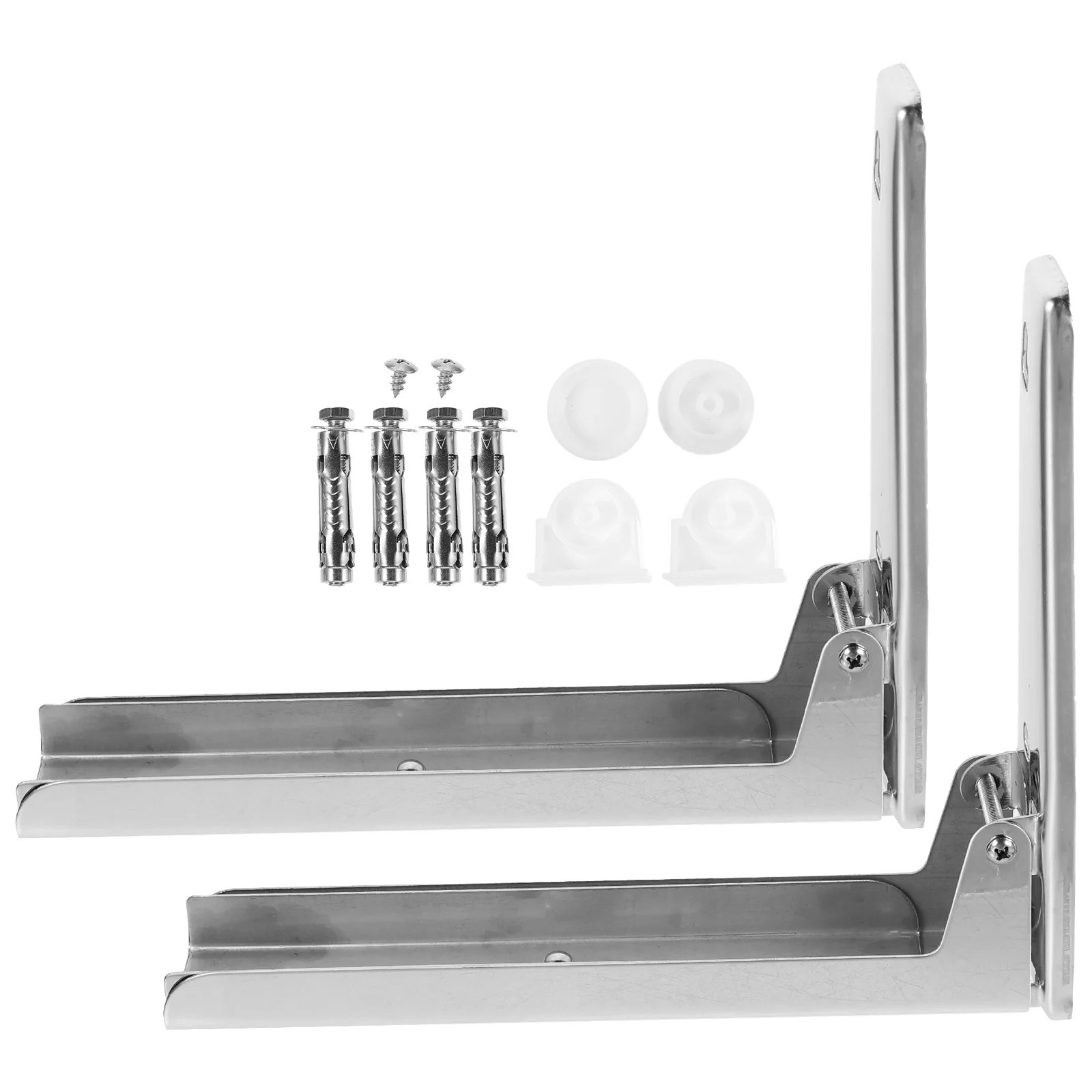 

Universal Stainless Steel Microwave Mount Bracket 1Set Folding Wall Support Frame Retractable Space Saving Oven Stand