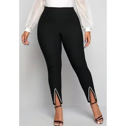 Fashion Black Pencil Pants Women's Plus Size Slim Fit Style Slim Fit Nine-point Pants