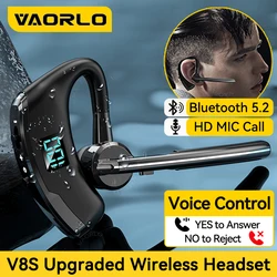 V8S Business Wireless Earphone LED Display With HD Mic Incoming Call Voice Control/Number Reporting Bluetooth Headset For Music