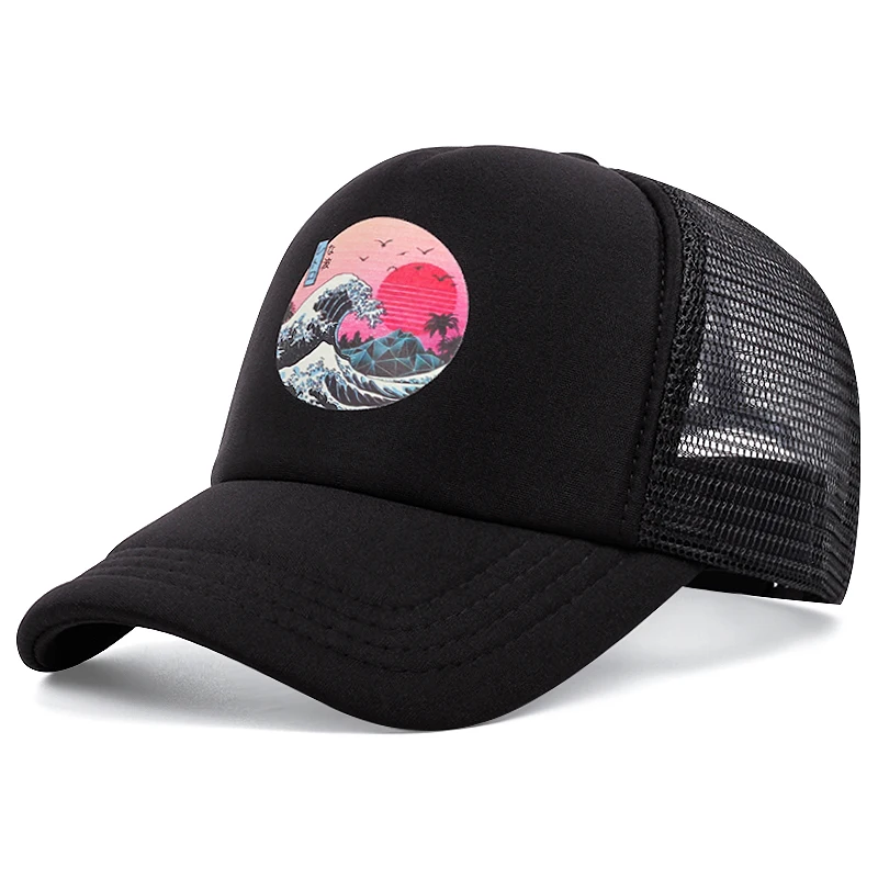  Fashion Wave Icon Net Hat Baseball Hat Men Women Adjustable Hip Hop Snapback Caps Adult Unisex Sunshade Cowboy Hat