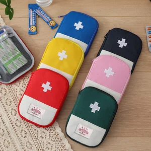 5色ミニポータブルトラベルファーストエイドキット - 屋外キャンプのための救急医療バッグ収納ボックスサバイバルポーチ医薬品組織 10ベストセールスミリタリーストレージボックス-3