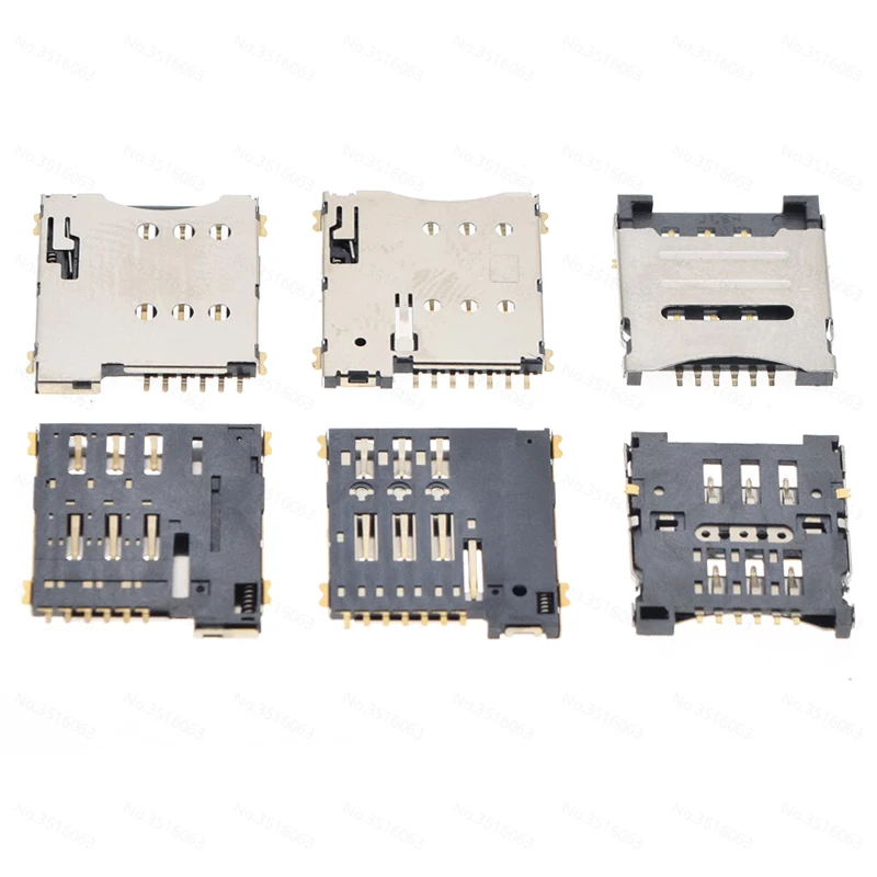 2/5/10Pcs Mini/Micro/Nano SD/Sim Card Holder 6/7/8/9/10Pin Sim Slot Socket Connector Push/Self-Elastic/Pop-Up/Clamshell/Pull-Out