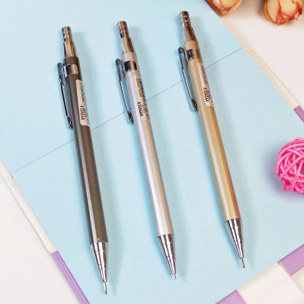 Creative Metal Mechanical Pencil 0.5mm 0.7mm Replaceable Refill Mechanical Pencil Student Stationery School Office Supplies
