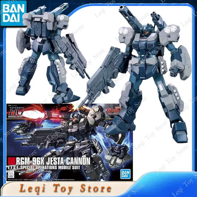 Bandai original genuíno hg 1/144 gundam RGM-96X jesta cannon ação anime figuras brinquedos meninos crianças presente montagem modelo ornamentos