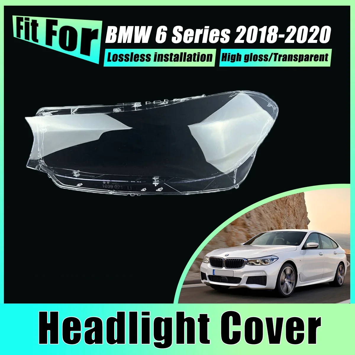 

Pair Headlight Covers For BMW 6 Series 2018-2020 G32 2019 2x Head Light Caps Front Lens Fog Lampshade Headlamps Car Accessories