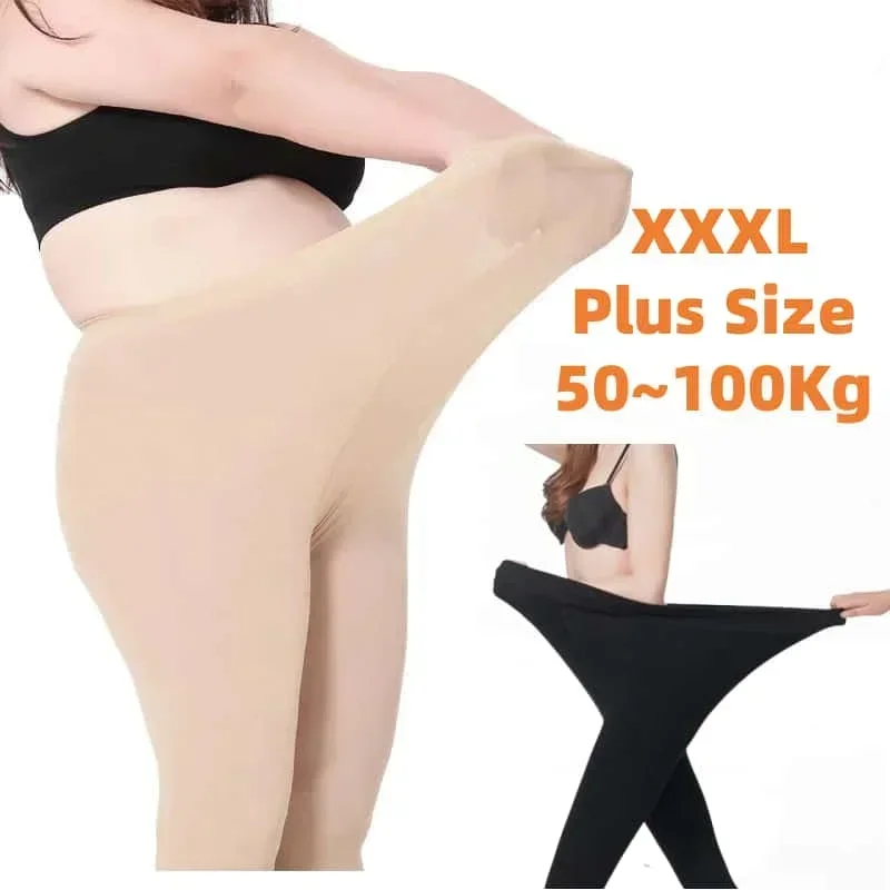 100Kg Women Tight Plus Size 120D Autumn Winter Warm Pantyhose High Waist Female Stretchy Slim Skinny Tights Big Size