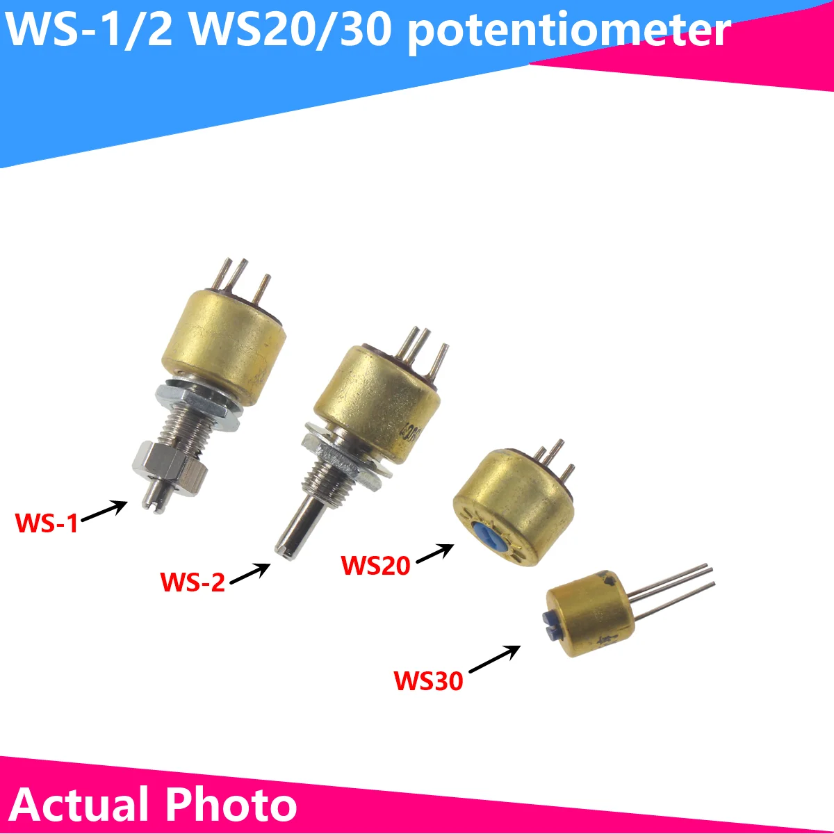 WS-1/2 ws20/30 Potentiometer mit Verriegelung 1k 2,2 k 2 k24k7 4,7 k 10k 47k k organischer Feststoff