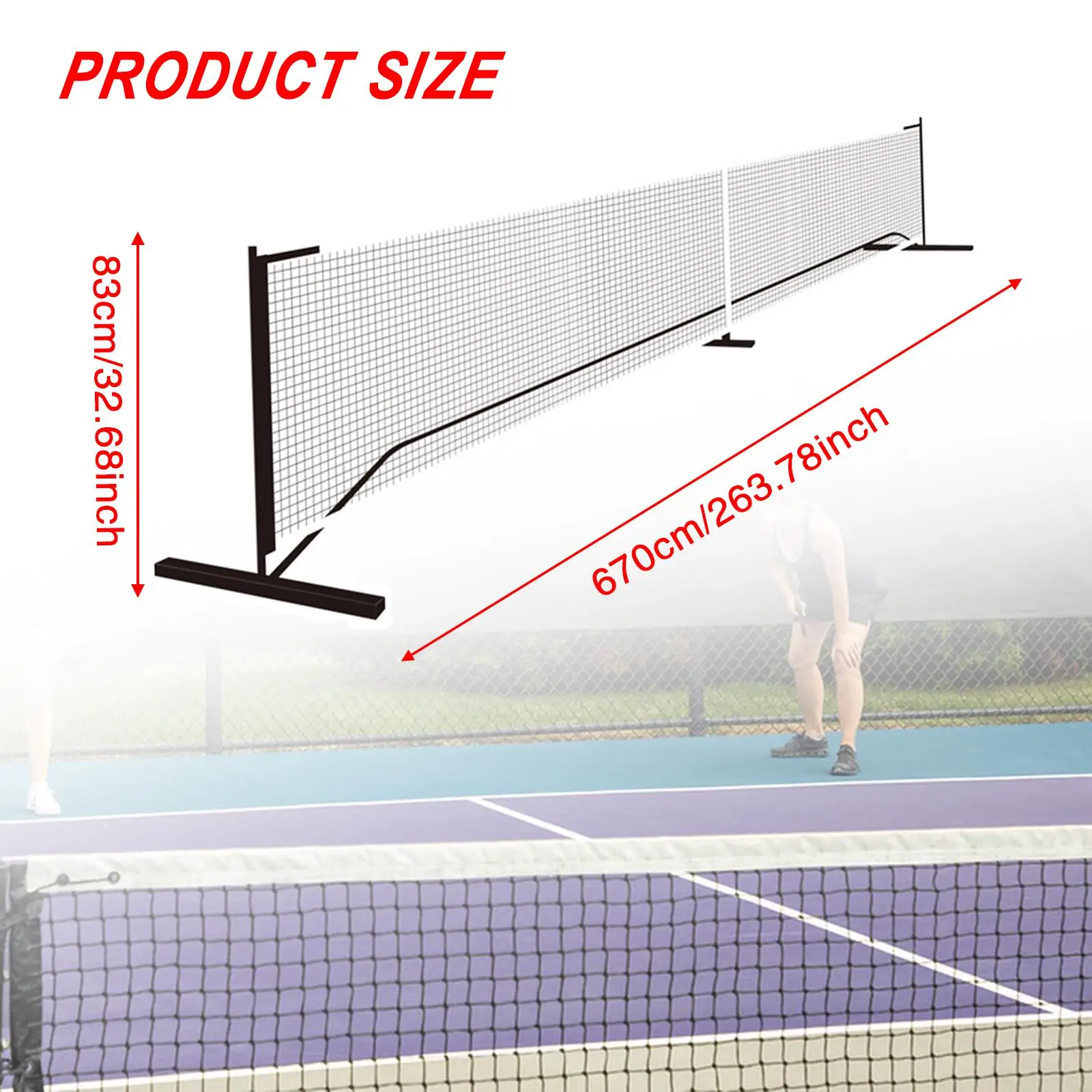 

Sturdy Portable Pickleball Net Set Easy Assembly Durable Iron Polyester Netting for Backyard Sports