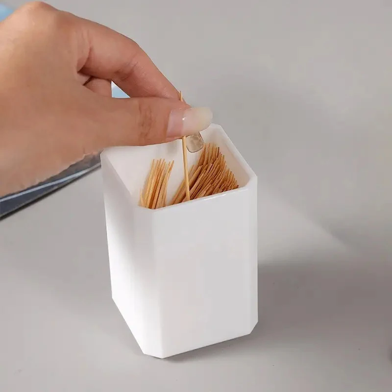Household Tooth Pick Holder Container Kitchen Toothpick Box Living Room Portable Toothpick Dispenser Storage Bucket Storage Box