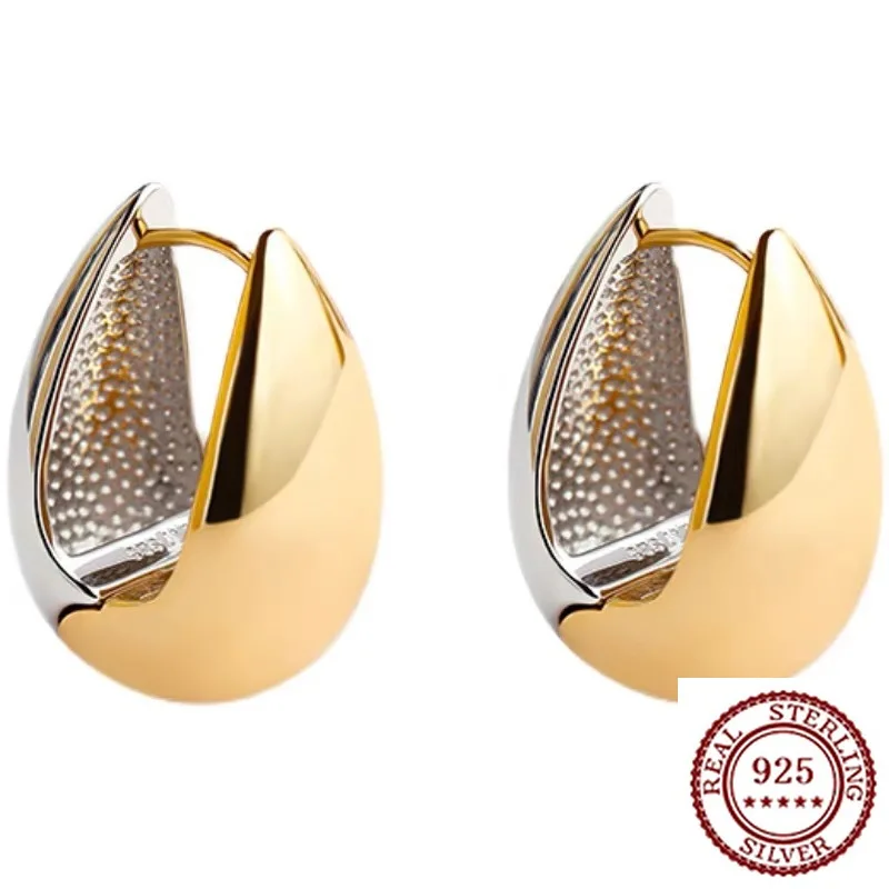 

Новинка 2025, модные серьги из чистого серебра 925 пробы, классические темпераментные атмосферные модные классические женские модные серьги с каплями воды с струящейся поверхностью