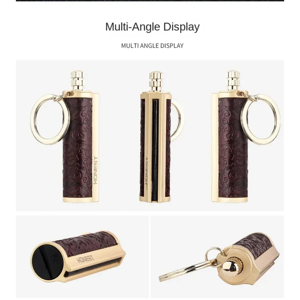 Portable Lighter Matchstick Camping Lighter Metal Waterproof Keychain Reusable Outdoor Camping Survival Tool Men's Small Tool