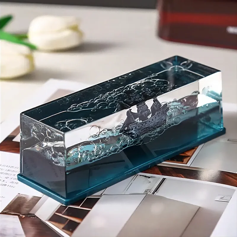 Black Pearl Ocean Ship Fluid Desktop Decor -1 piece, suitable for home and office, perfect gift for cruise enthusiasts