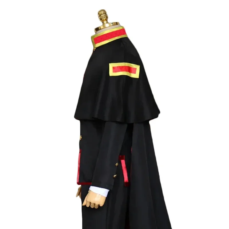 Sky06 Аниме Jibaku Shounen Hanako kun Yugi Amane Косплей Костюм Туалетный костюм Hanako kun Плащ Черный Полный комплект Униформа Парик H66lU&