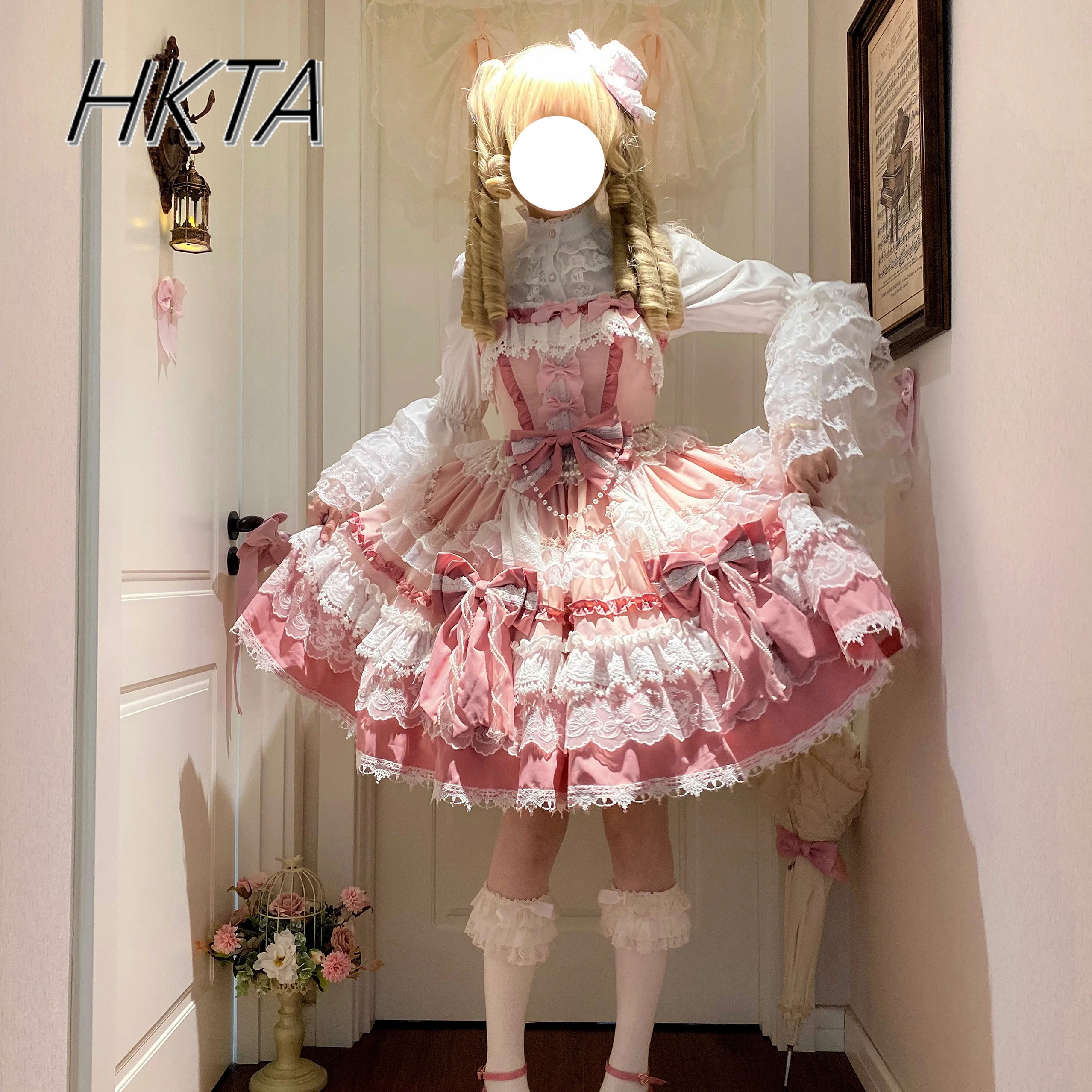 Original Lolita Kleid Big Trailing Wunderschöne JSK Lolita Kuchen Kleider für Frauen Kawaii Süße Geburtstag Party Prinzessin Kleid Sommer
