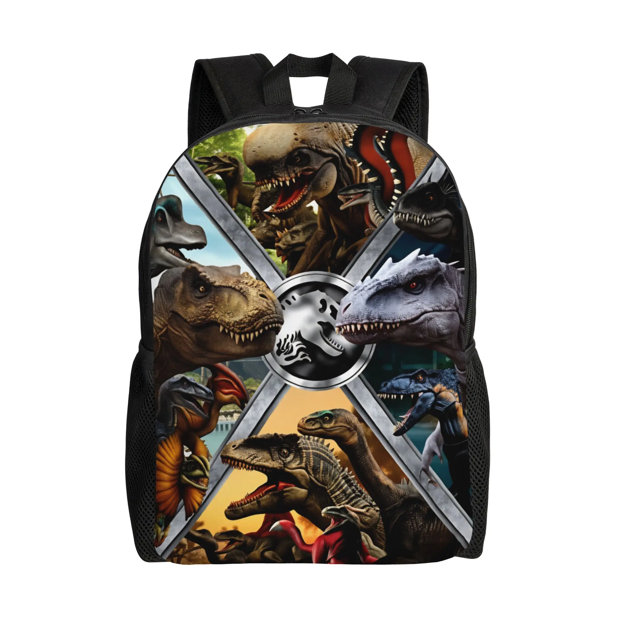 

Jurassic Rebirth Dinosaurs Attack World Backpack Men Dinosaur 3D Large Backpacks Streetwear High School Bags Custom Rucksack