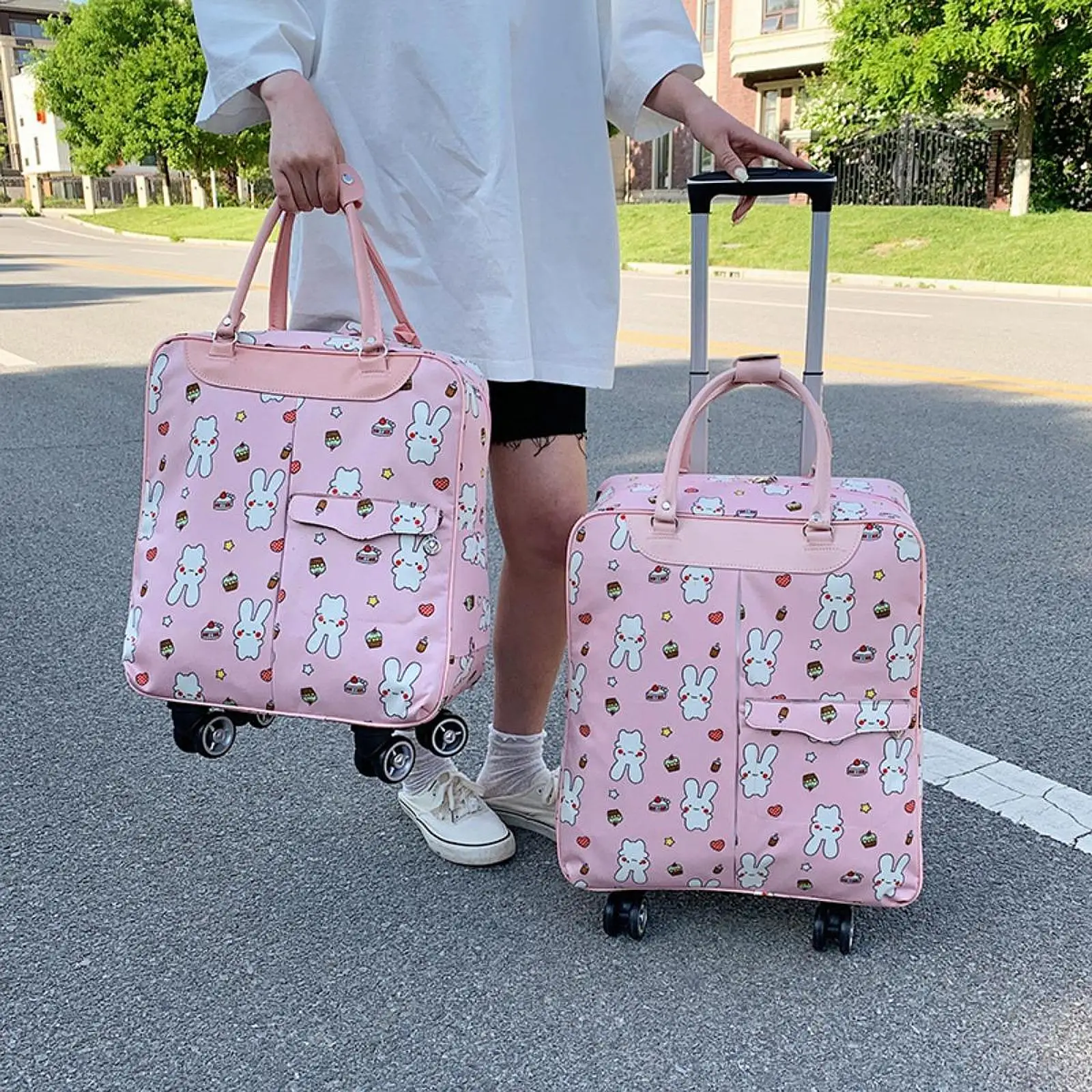 Bolsa de lona con ruedas, bolsa de carrito de compras para Picnic en la playa, viaje, tela Oxford, bolsa de lona de viaje con ruedas para exteriores