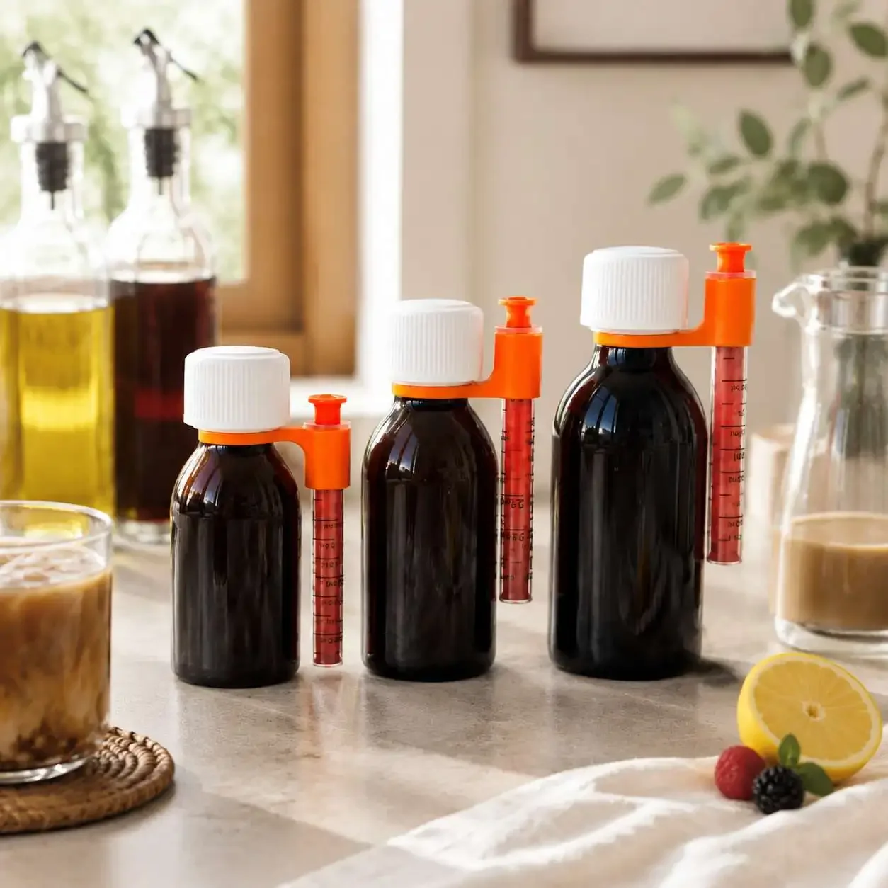 Syrupflaschen-Spritzenhalter-Clip, Spenderhalterung, Küchen- und Bar-Aufbewahrungshalterung für Flüssigkeitsflaschen – Detail 9
