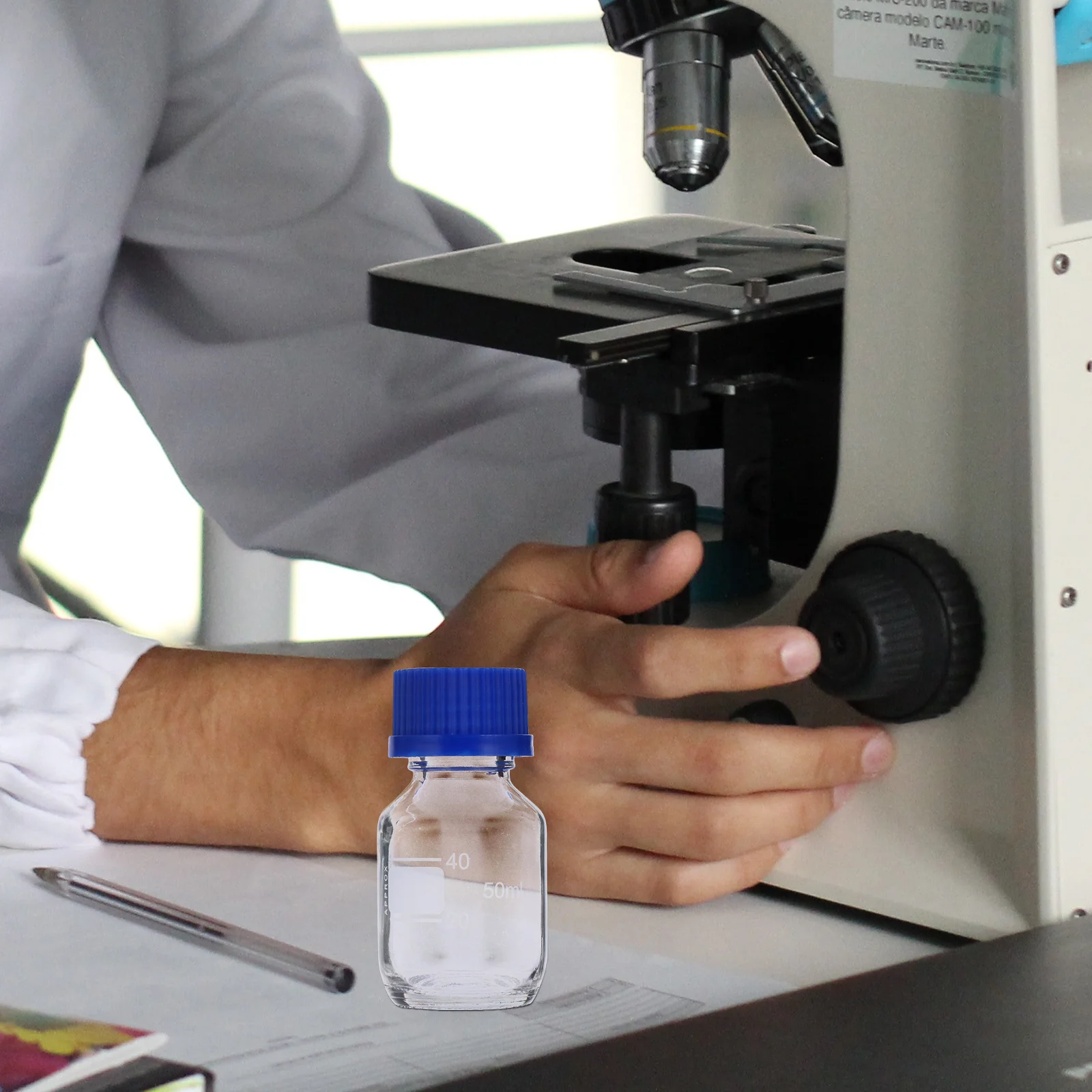 

10Pcs Reagent Bottle Glass Liquid Solid Storage Round Cylinder Sample Sealing Scientific Reagent Container