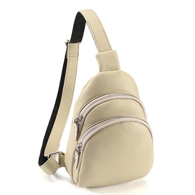 

G5AE Crossbody Waist Pack Chest Bag for Girl Women PU Fanny Pack Purse Large Capacity Sports Multipurpose Traveling Bag