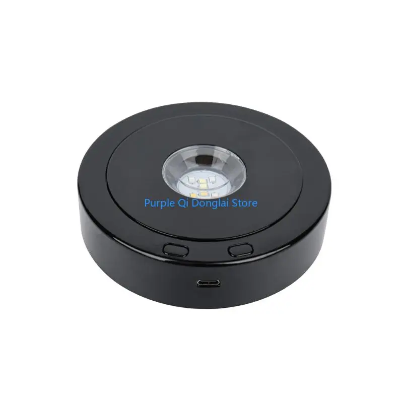 L21E Multicolor LED Rotating Base Quiet Jewelry Display Stand Rotating LED Light Stand for Glass Sculpture Presentation