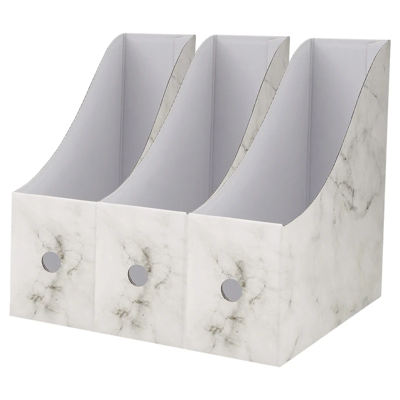 

AC51-Sturdy Cardboard Magazine Holder Waterproof Magazine Storage Box Book Bins Desk File Holder Organizer