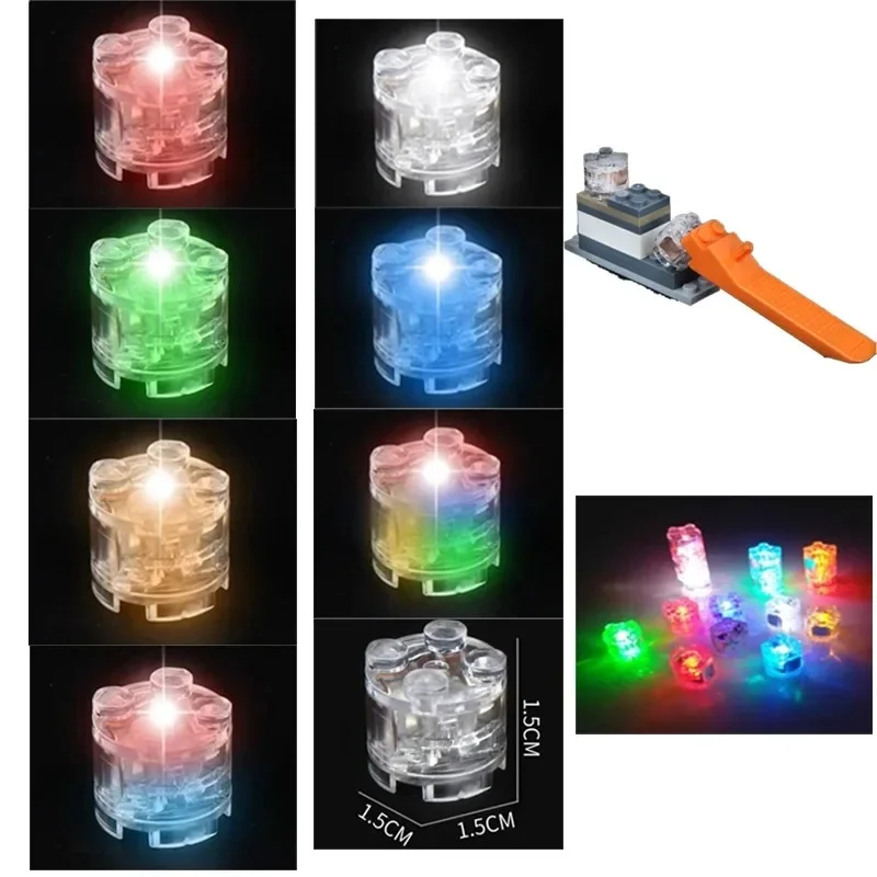 2*2 LED Colorful Accessories Classic Flashing Creative Building Blocks MOC Brick City Street LightEmitting Accessories Parts