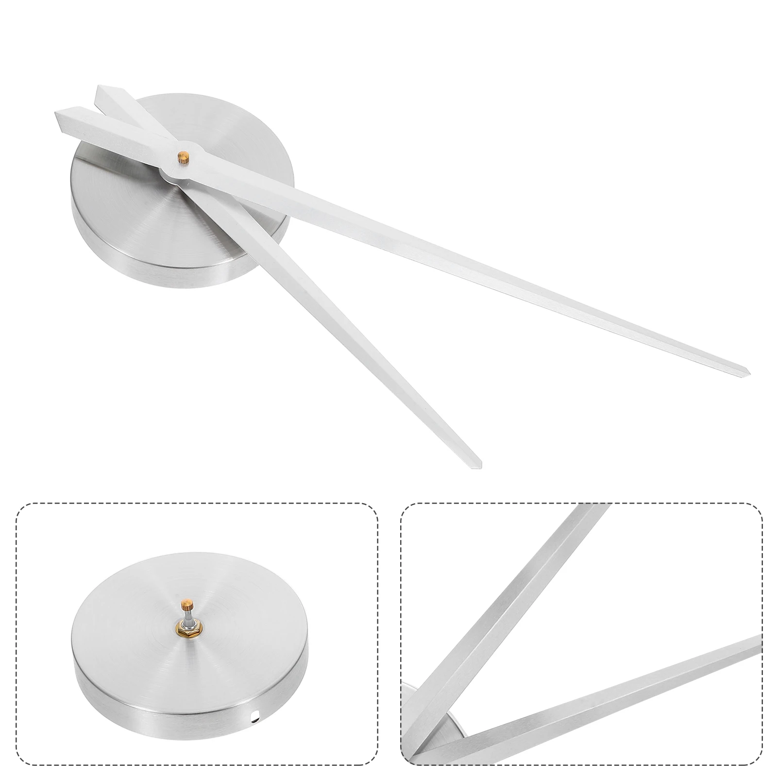 

DIY Large Cross-Stitch Clock Hands 3D Home Art Decor Quartz Clock Mechanism Silver Suitable Smooth Walls Background