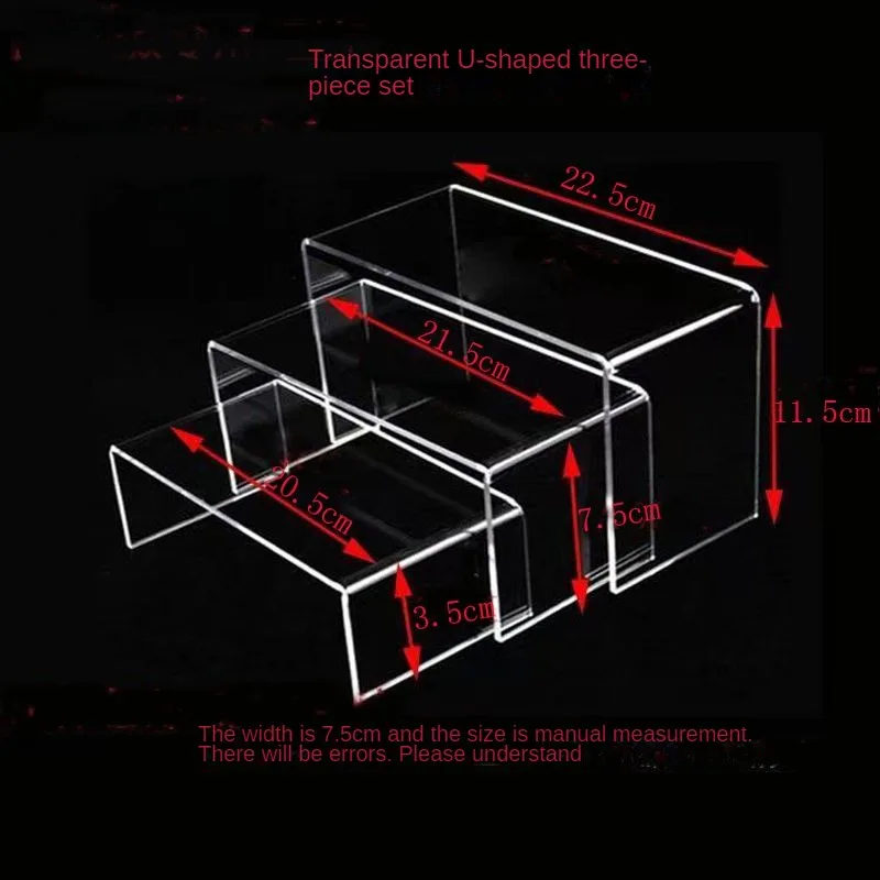 U-shaped Acrylic Three Piece Set Handmade Display Stand Organize Desktop Car Models Paper Cupcakes Placing Shoe Display Racks