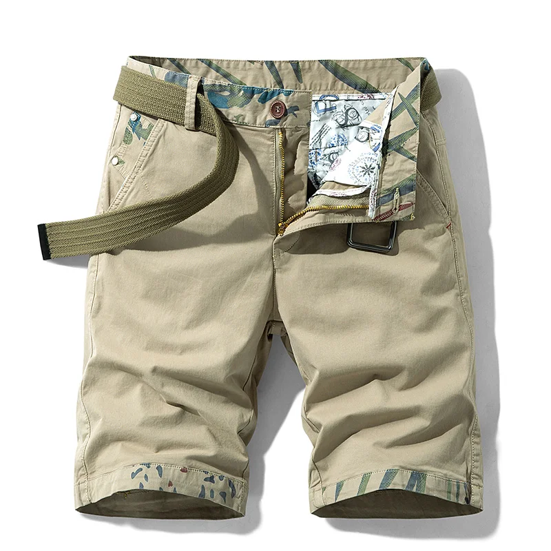 Men Summer Brand New Casual Vintage Classic Pockets Solid Cargo Shorts Men Outwear Fashion Cotton Tactical Joggers Shorts Male