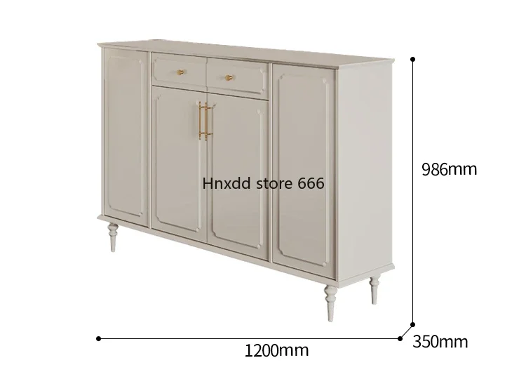 French Cream Style Shoe Cabinet Door Home Large Capacity Entry Door Shoe Cabinet Entrance Cabinet Integrated