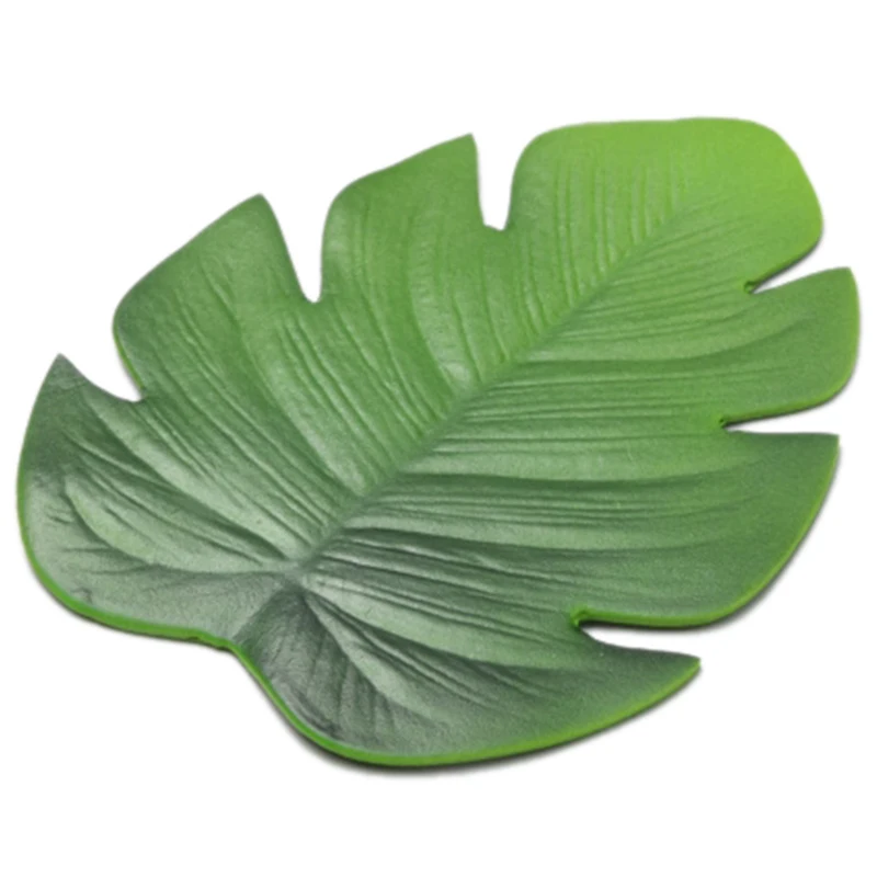 6Pc Tropical Artificial Palm Leaves EVA Coasters Cup Bowl Pad Mat Coffee Tea Cup Mats Drink Coasters Hawaii Theme Party