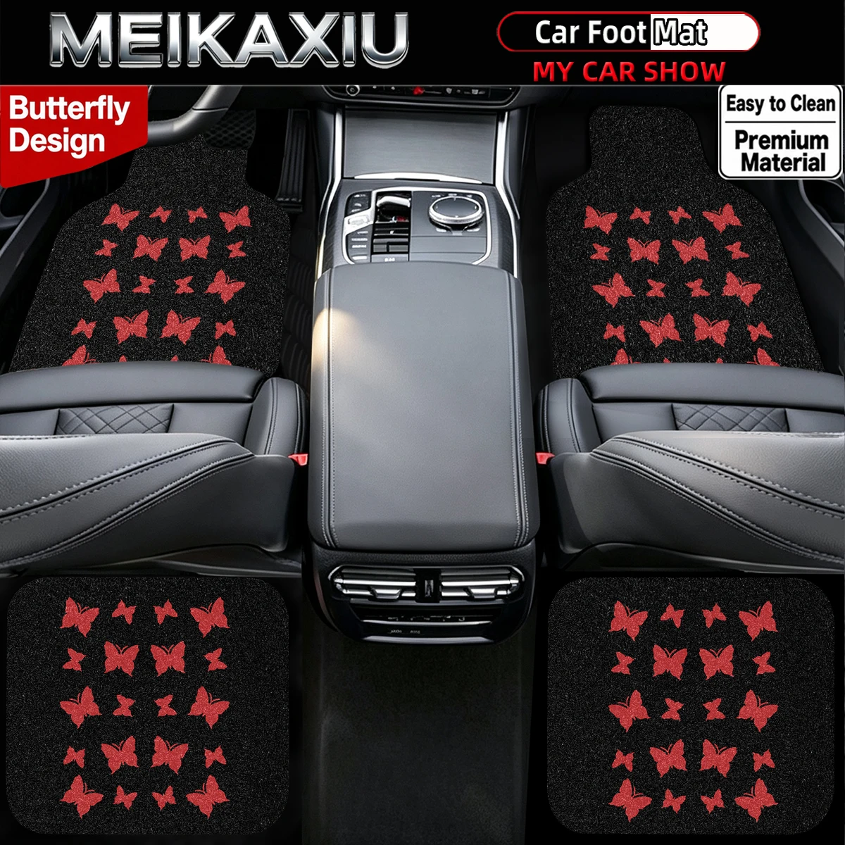 1/2/4 PCS Beautiful Butterfly Coil Car Mat - Easy to Clean, Durable and Resistant to Stains. Just Shake to Clean. Women's