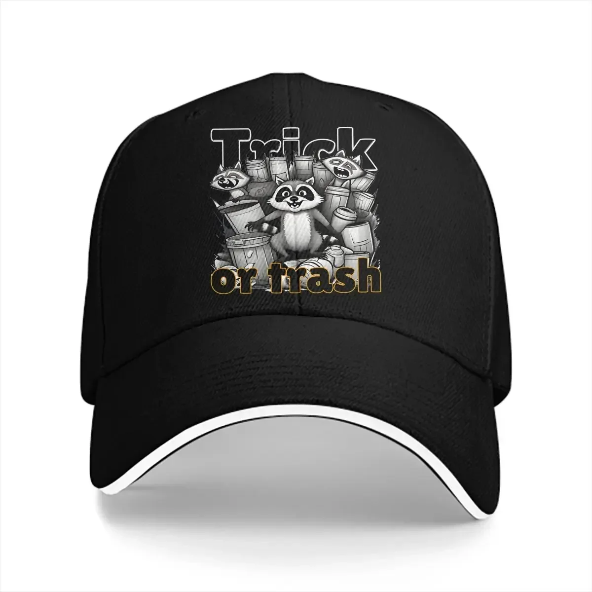 Summer Cap Sun Visor Trick Or Trash Hip Hop Caps Raccoon Lover Cowboy Hat Adjustable Peaked Hats