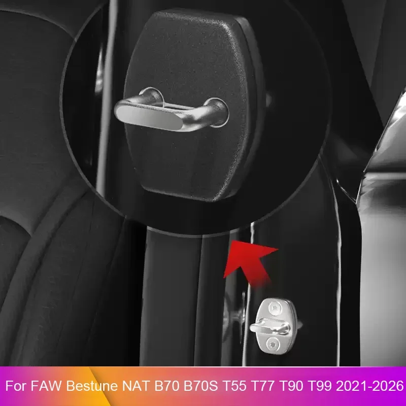 For FAW Bestune NAT B70 B70S T55 T77 T90 T99 JOYEE 03 07 Pony 4 PCS Car Door Limiter Pad Lock Shock Damper Door Check Arm Cover