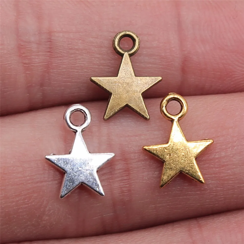 50pcs 13x9mm Alloy Charm Star Pendant