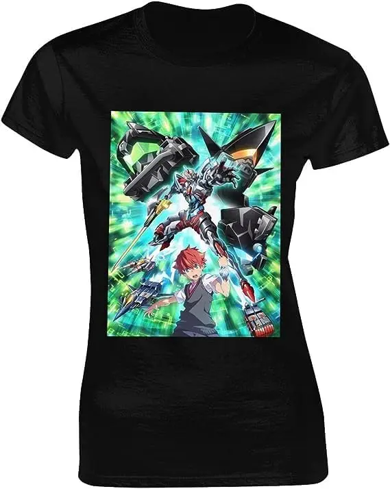 

Ssss Anime Gridman Shirt Women's Fashion Short Sleeve Cotton T Shirts Quick Dry Pattern Custom Tee Tops Black