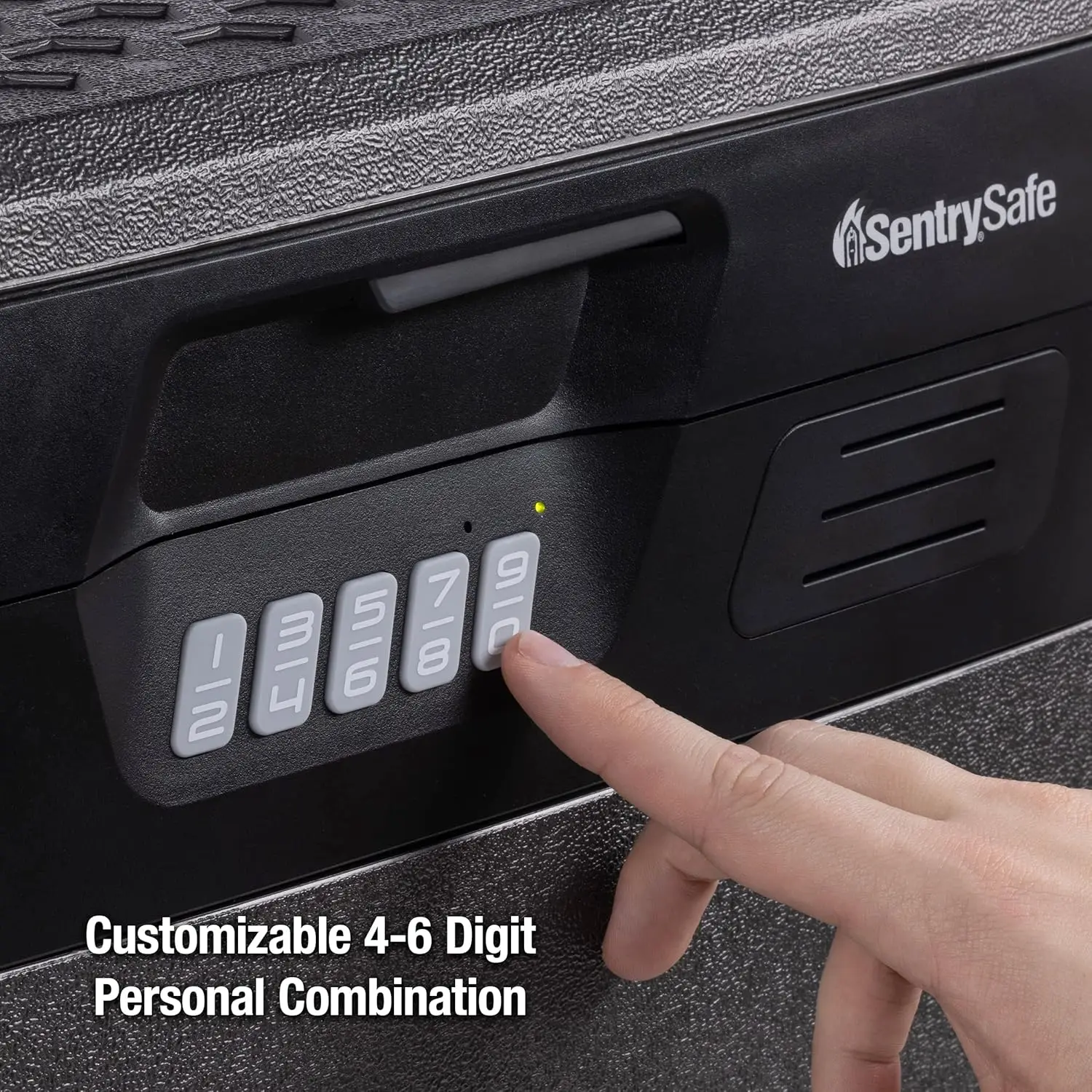 Charcoal Gray Waterproof Fireproof Safe Box with Digital Keypad for Documents and Files, Exterior 14.1x16.6x13.8 Inches