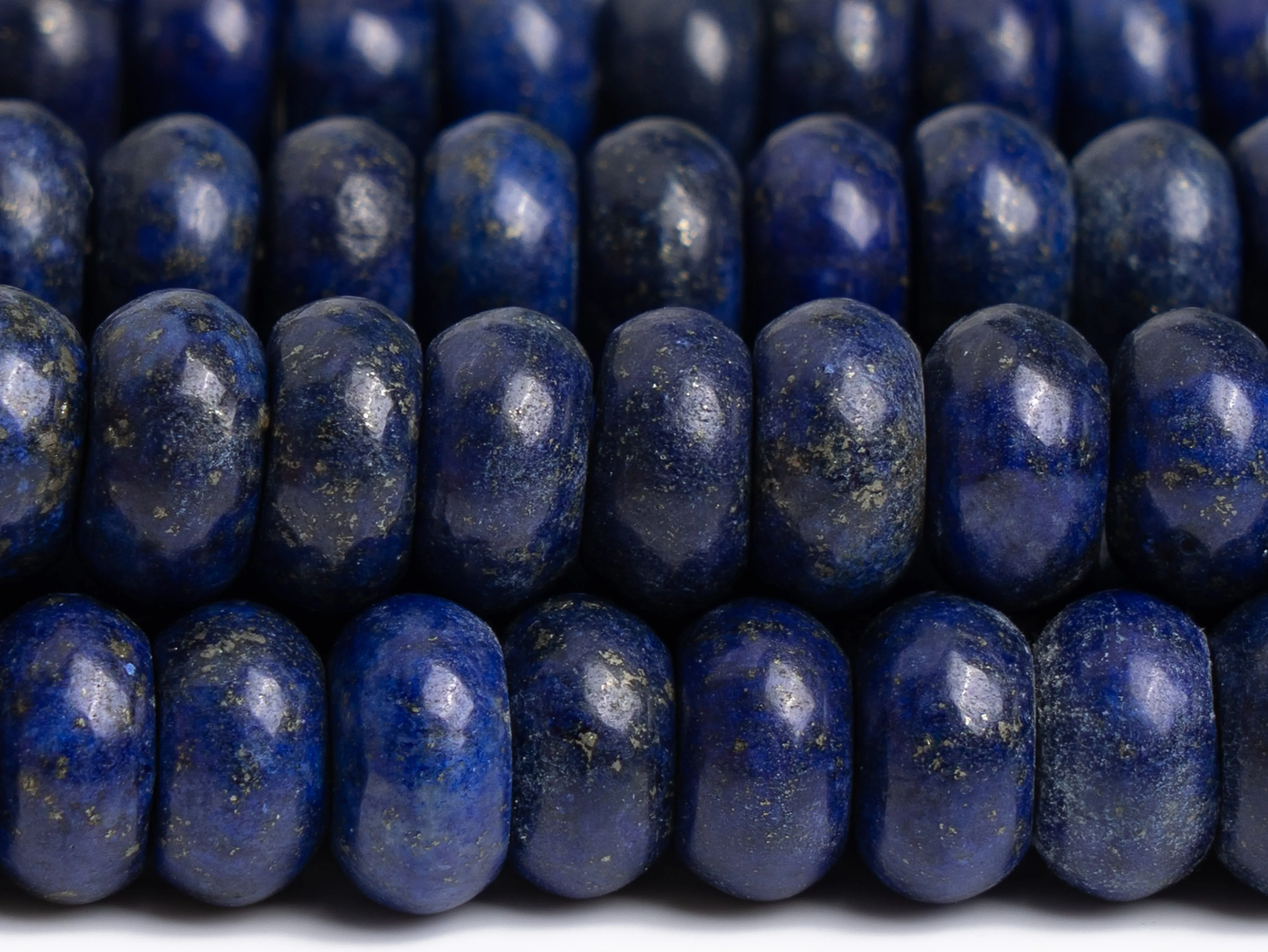 Blue Lapis Lazuli Beads Grade A Natural Gemstone Rondelle Size Options 6/8/10mm for Jewelry Making