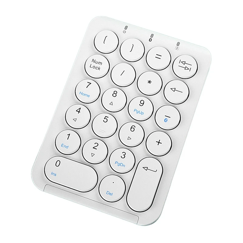 

Wireless Number Pad Bluetooth Numeric Keypad Round Keycaps Numpad 22 Keys Rechargeable Number Keyboard