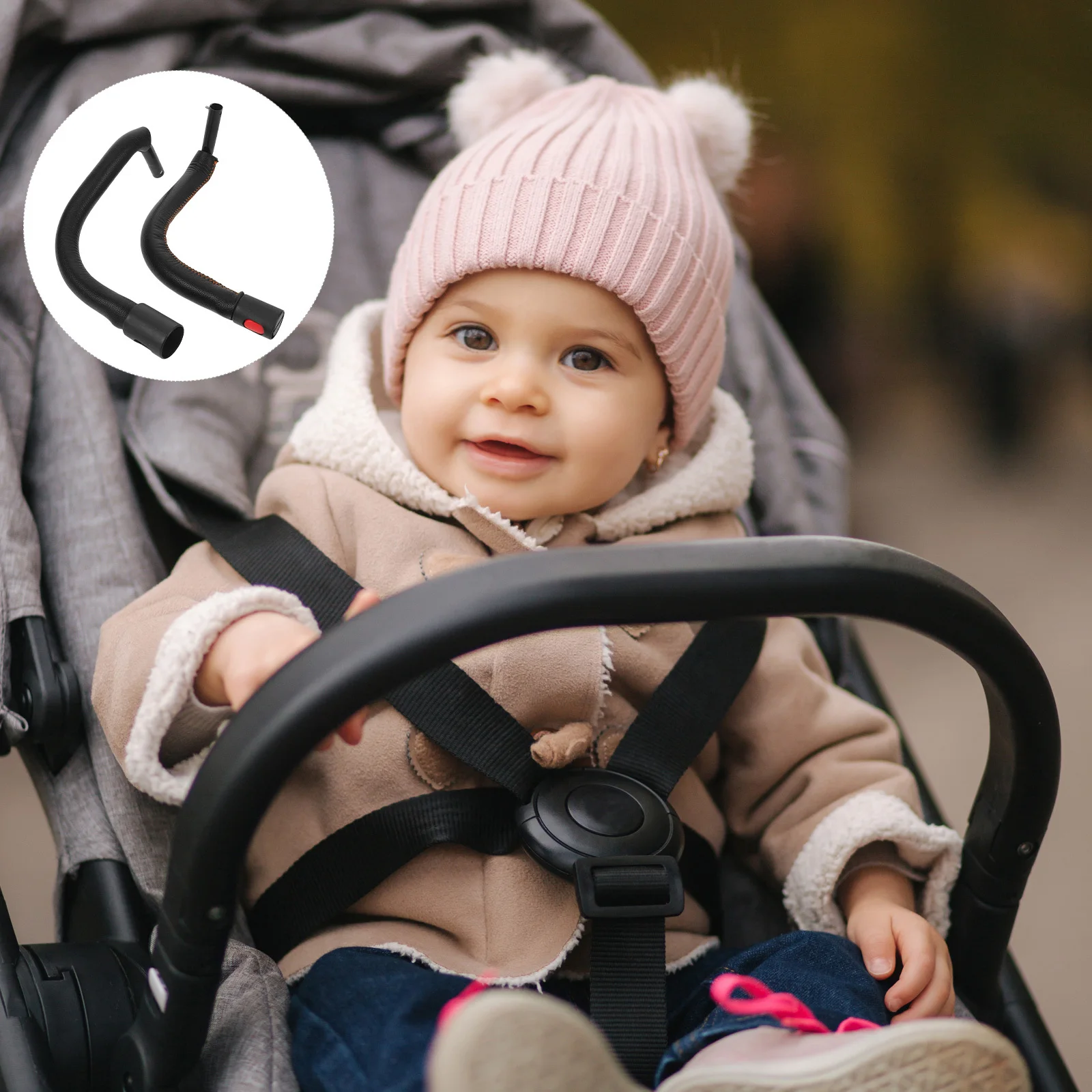 

Baby Armrest Bar Universal Guardrail Handle Replacement Soft Bumper For Toddlers - Detachable Stroller Accessory