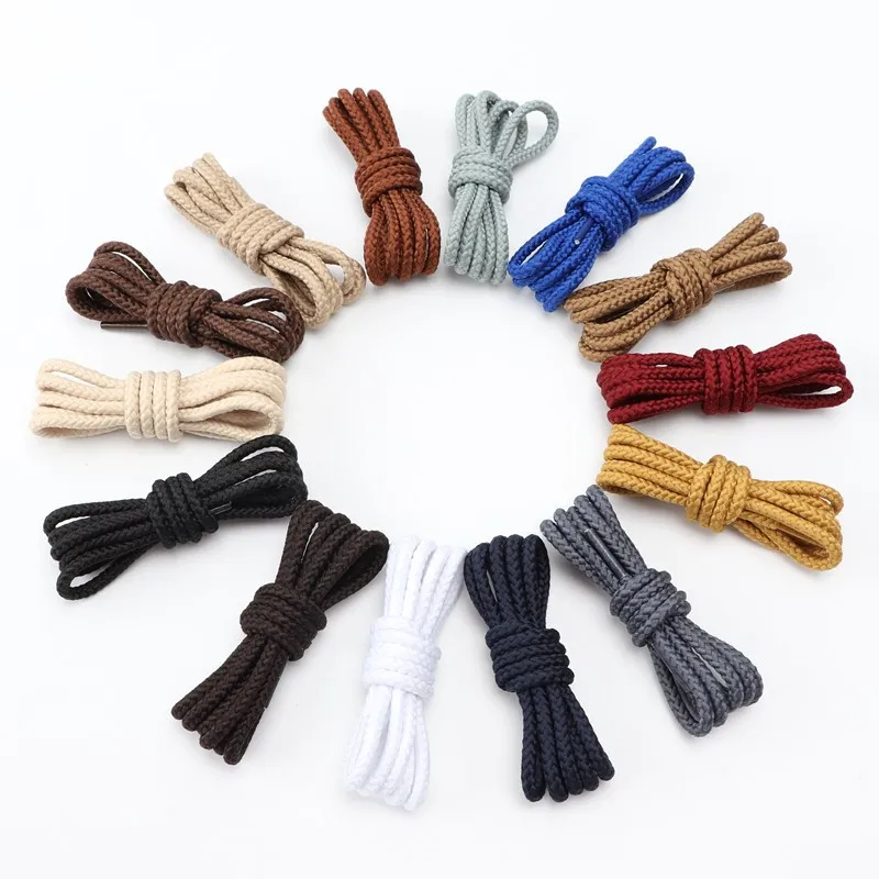 1Pair Bold Round Shoelaces Quality Durable Polyester Sneakers Shoe laces Boots Laces for Shoes 80/100/120/140/160cm Shoestrings