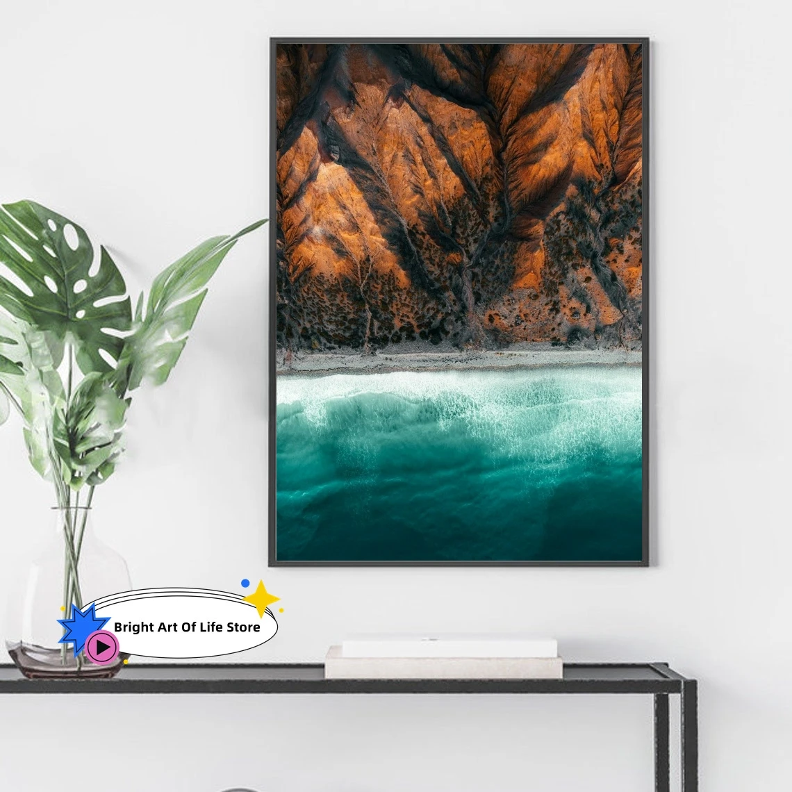 Sellicks Beach Art print, pomarańczowe wzgórze i turkusowe oceany z Australii Południowej, plakat fotograficzny, plakat artystyczny