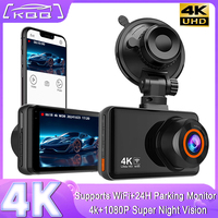 4K Auto DashCam with built-in WIFI G-sensor for Cars Front and Rear Dual Lens Car DVR support 24H Parking Monitor(need to buy)