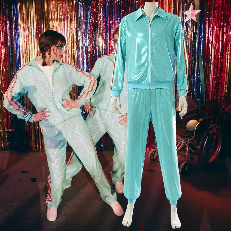 Erwachsenen-Kostüm im 80er-Jahre-Stil mit Pailletten, Metallic Hip-Hop-Tanz, Domhnall Halloween-Kostüm, Musikvideo, Opalit, Taylor Green Trainingsanzug, Cosplay